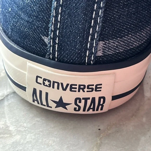 CHUCK TAYLOR CONVERSE DENIM FLAG SNEAKERS STARS STRIPES 4th JULY Mens 9.5 /W11.5 - Picture 5 of 16
